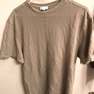 COS long slim oatmeal shirt w/line detail